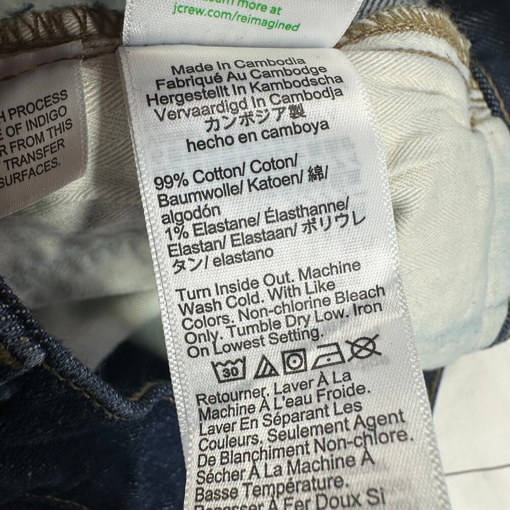 J.Crew Jeans Womens 27 Blue Full Length Slim Wide Trouser Dark Rinse Wash Denim - Picture 7 of 14